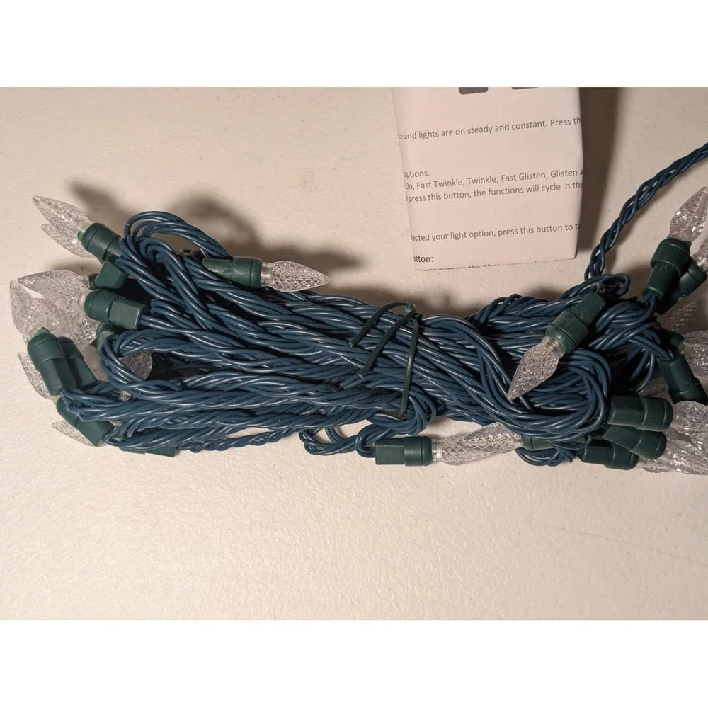 Bethlehem Lights LED Light Strand 30 Faceted Bulbs Timer Indoor‎ Outdoor